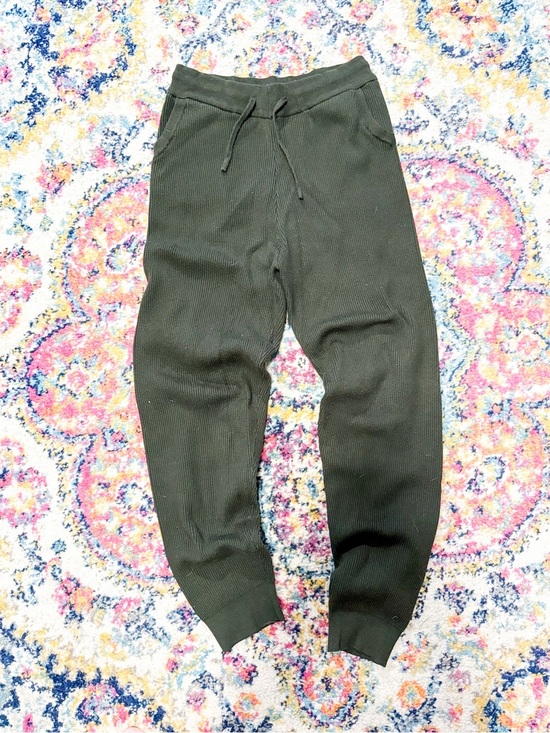 Pants - Army Green Ribbed Jogger Sweater Pants